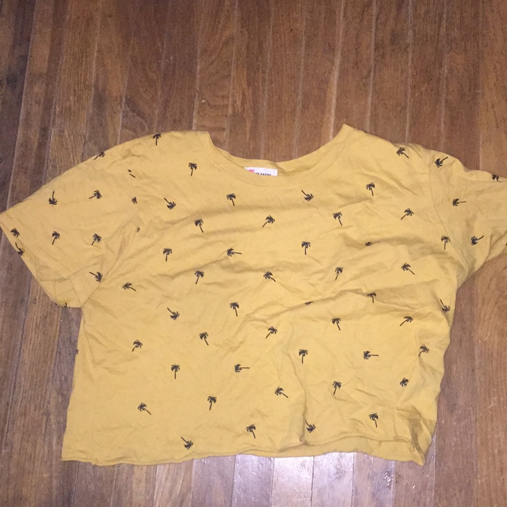 yellow black crop top